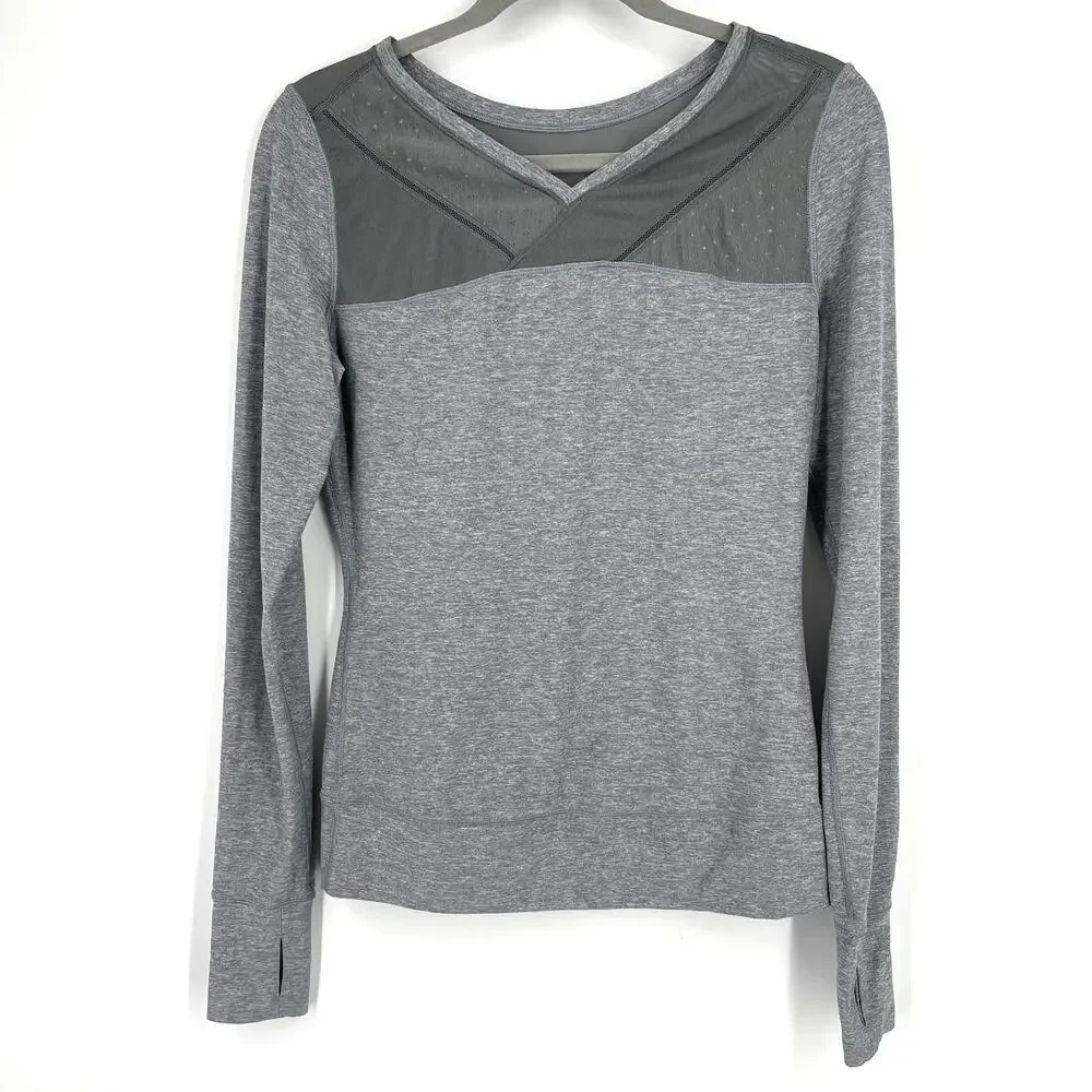 Lululemon Just Breathe‎ Long Sleeve Top Heather Slate Gray Size 4